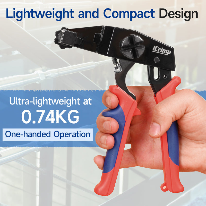 Multi-Purpose Tensioning Tool, Secure and Tension Function, for 0.8-3.5mm Wire Rope, with One-Handed Operation Capability