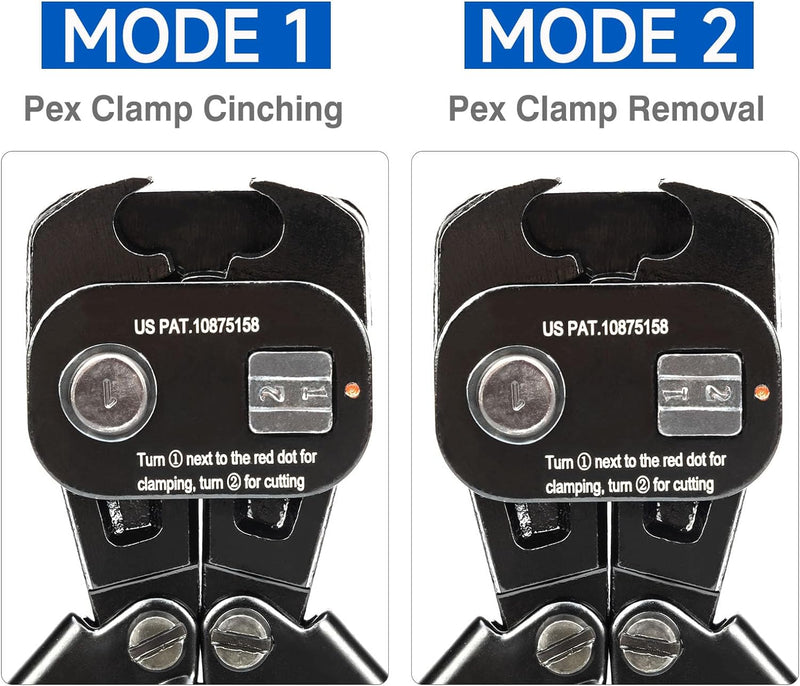 PC-CRP1096 PEX Clamp Tool Kit for 3/8-in, 1/2-in, 3/4-in, 1-in PEX Clamp Cinch & Removal, c/w 1/2''(20 Pack) and 3/4''(10 Pack) PEX Clamp Rings, PEX Tubing Cutter PEX Pipe Tools iCrimp