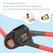 CL 3/4" ASTM F1807 PEX Pipe Crimping Tool, for 3/4-inch Copper Pex Crimps Rings, with Go/No-Go Gauge, Angled Head PEX Pipe Tools iCrimp