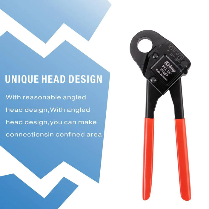 CL 3/4" ASTM F1807 PEX Pipe Crimping Tool Angled Head