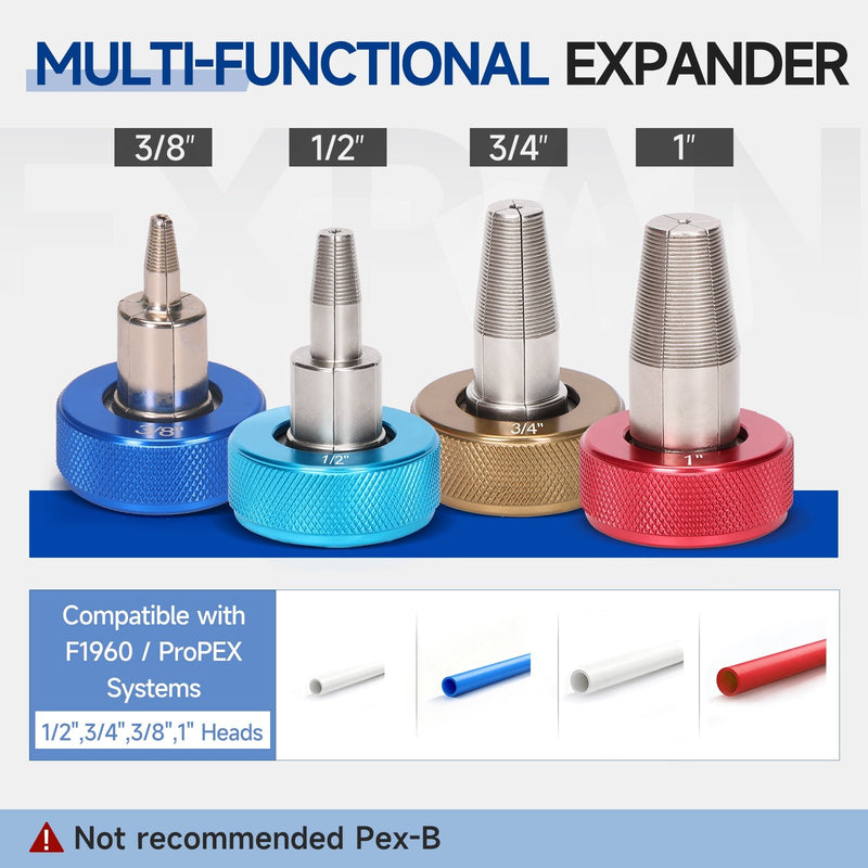 KIT-1960D Expanding Tool Kit with Auto-Rotate Expansion Heads for 3/8,1/2,3/4&1 in.