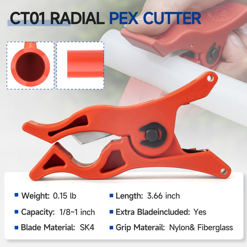 KIT-1960D Expanding Tool Kit with Auto-Rotate Expansion Heads for 3/8,1/2,3/4&1 in.