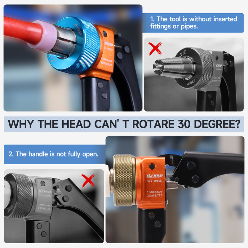 KIT-1960D Expanding Tool Kit with Auto-Rotate Expansion Heads for 3/8,1/2,3/4&1 in.