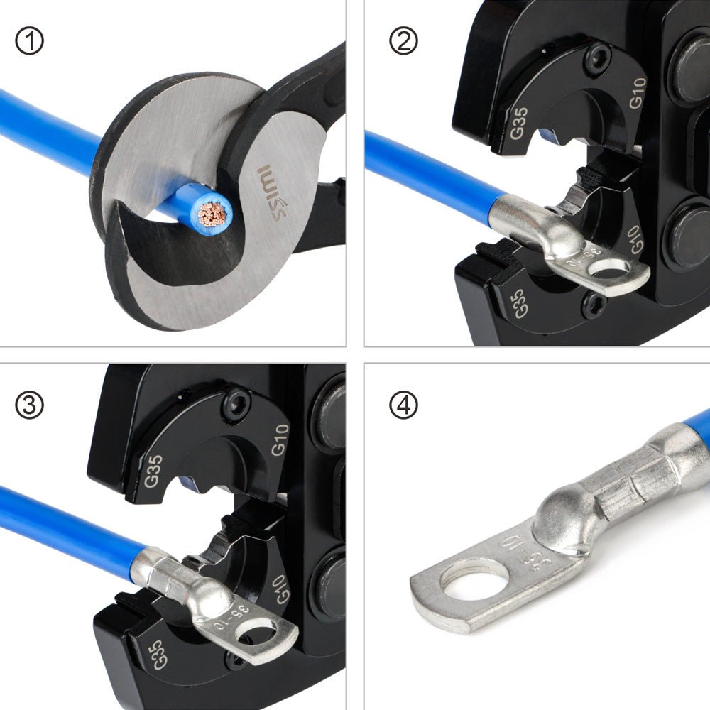 AM-70 Pneumatic Crimp Tool for 6-70mm² Battery Cable Lugs — IWISS