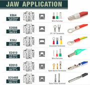 IWS-QC KIT Rachet Crimping Tool Set, Quick Change Jaws for Open Barrel Terminals, Insulated& Non-insulated Terminals, Solar Terminals, End Sleeves Ferrules- 8PCS included Hand Crimping Pliers iCrimp