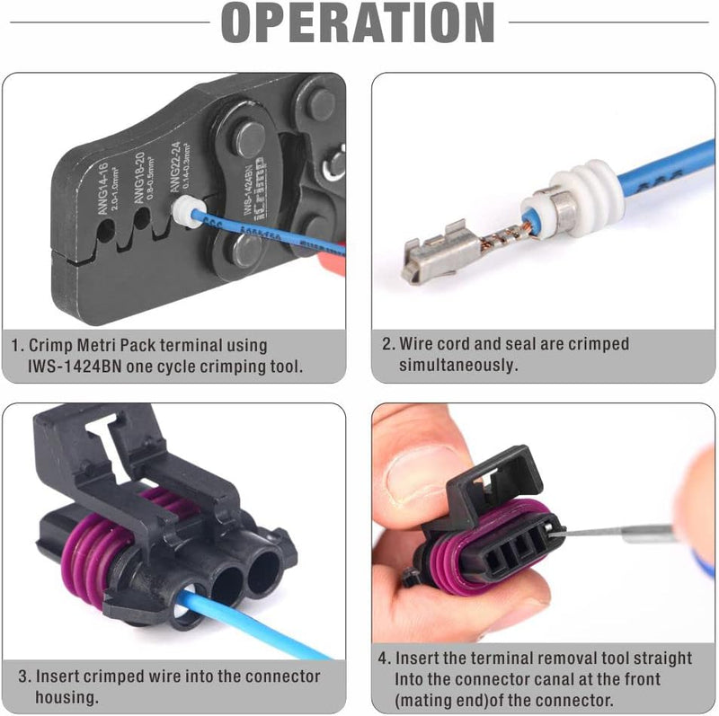 WR01 MP150 MP480 Extractor Tool, Removal Tools for Weather Pack and Metri-Pack Connectors-3 Pack Insertion & Removal Tools IWISS