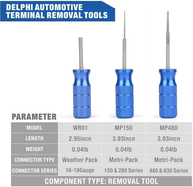 WR01 MP150 MP480 Extractor Tool, Removal Tools for Weather Pack and Metri-Pack Connectors-3 Pack Insertion & Removal Tools IWISS