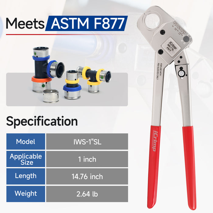 SL-1 Kompaktes Presswerkzeug für Edelstahlhülsen, kompatibel mit Viega PureFlow Press Fittings