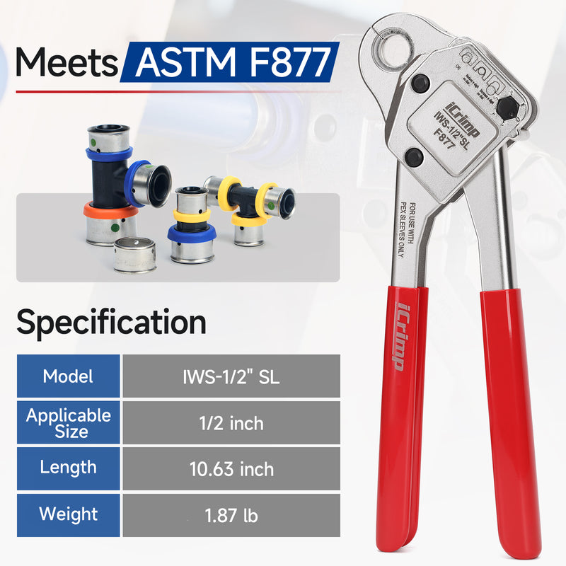 SL-1/2 Stainless Steel Sleeves Compact Pressing Tool,compatible with Viega PureFlow Press fittings
