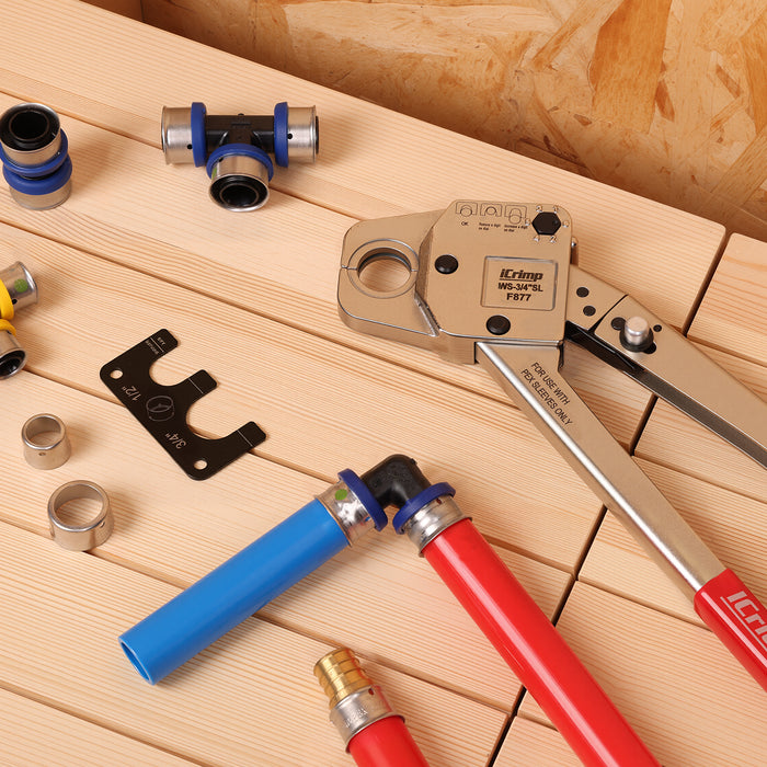 Ferramenta de prensagem compacta com mangas de aço inoxidável SL-3/4, compatível com conexões de prensagem Viega PureFlow