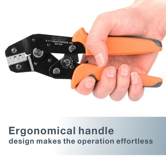 SN-025 Ratchet Crimper AWG28-18, 0.1-1.0mm2 Hand Crimping Pliers iCrimp