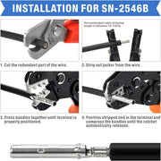 SN-2546B KIT Solar PV Cable Crimping Tool Kit for 2.5/4/6mm² with Stripper, Cutter, Solar Spanner and solar Connectors Hand Crimping Pliers iCrimp