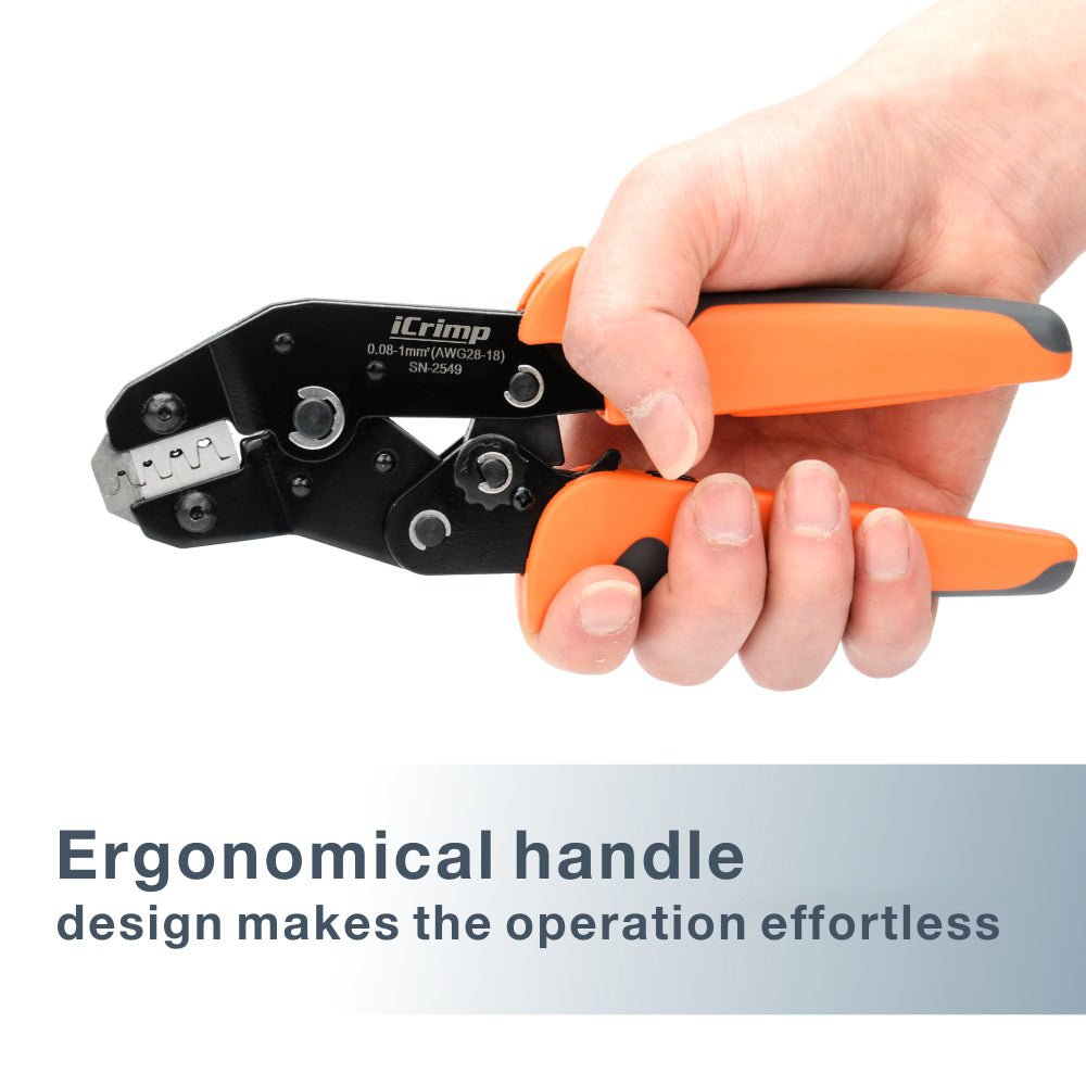 SN-2549 Ratchet Crimping Tools for 0.08-1.0 mm² (AWG28-18) — IWISS