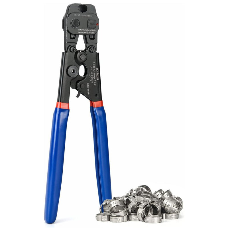 CRP-1096 ASTM2098 Ratchet PEX stainless steel Clamp Cinch&Remove Tool for 3/8 to 1-inch PEX Pipe Tools iCrimp