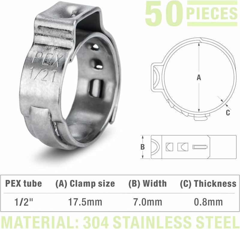 CRP-1096 ASTM2098 Ratchet PEX stainless steel Clamp Cinch&Remove Tool for 3/8 to 1-inch PEX Pipe Tools iCrimp