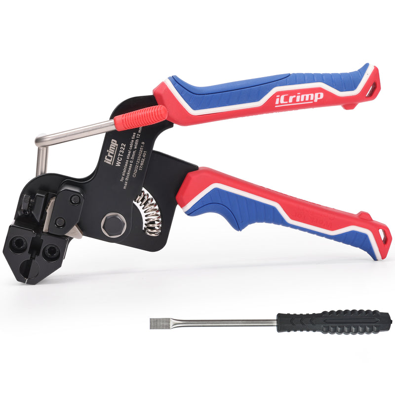 WCT322 KIT Stainless Steel Cable Tie Tool Zip Gun, 100pcs 11.8 inch Metal Cable Ties included