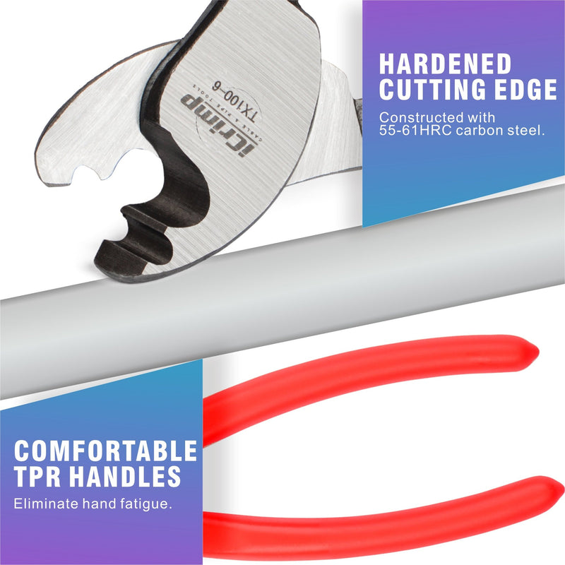 TX100-6 Wire Cable Cutter up to 25mm² Cable Stripper & Wire Cutters iCrimp