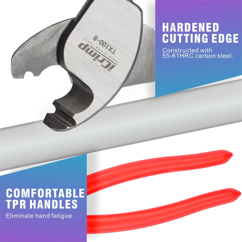 TX100-8 Wire Cable Cutter up to 35mm² Cable Stripper & Wire Cutters iCrimp