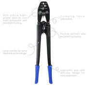 IWS-25500A Battery Lugs and Open Barrel Connectors Crimping Tools with capacity of 250A~500A Hand Crimping Pliers Iwiss Tools