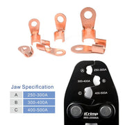 IWS-25500A Battery Lugs and Open Barrel Connectors Crimping Tools with capacity of 250A~500A Hand Crimping Pliers Iwiss Tools