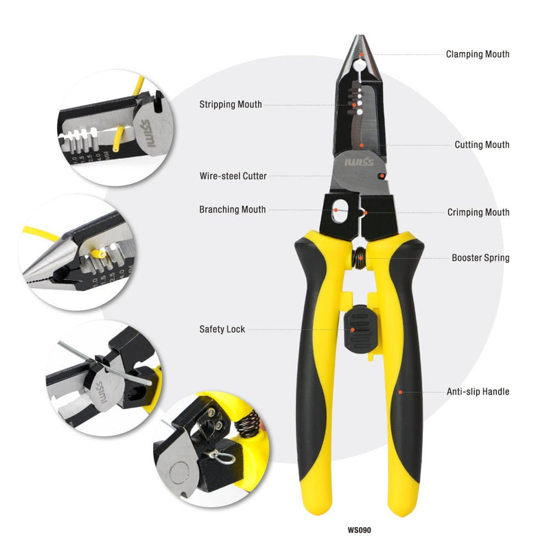 WS090 Multifunctional Wire Stripper & Cutter Wire Stripper & Cable Cutter iCrimp