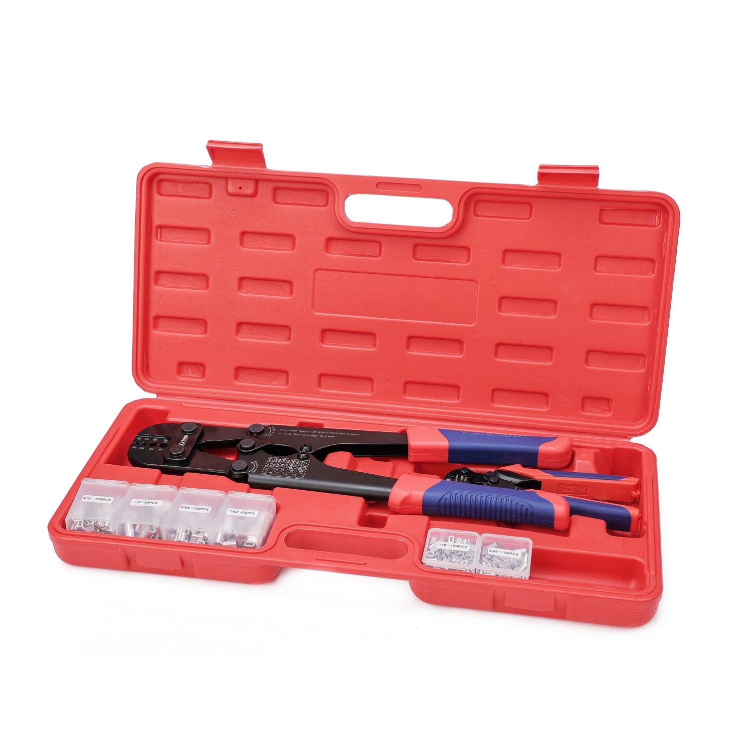Multi Rope Crimp Wire Rope Crimping Tool Kit with Wire Rope Swager, Cutter — IWISS TOOLS