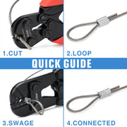 ICP-1608MTK Wire Rope Crimping Tool Kit with Wire Rope Swager, Wire Rope Cutter and Aluminum Loop Sleeves 3/64'',1/16'',5/64'', 3/32'',7/64'',1/8'' Wire Rope Swaging Tools iCrimp