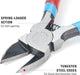 PL2100/PL2200 Diagonal Flush Cutter, Side Cutting Pliers, Electronics Pliers with Pointed Nose for Reeled Terminals, Soft Wires, Electronics, Zip Tes