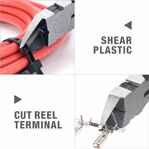 PL2100/PL2200 Diagonal Flush Cutter, Side Cutting Pliers, Electronics Pliers with Pointed Nose for Reeled Terminals, Soft Wires, Electronics, Zip Tes Cable Stripper & Wire Cutters iCrimp