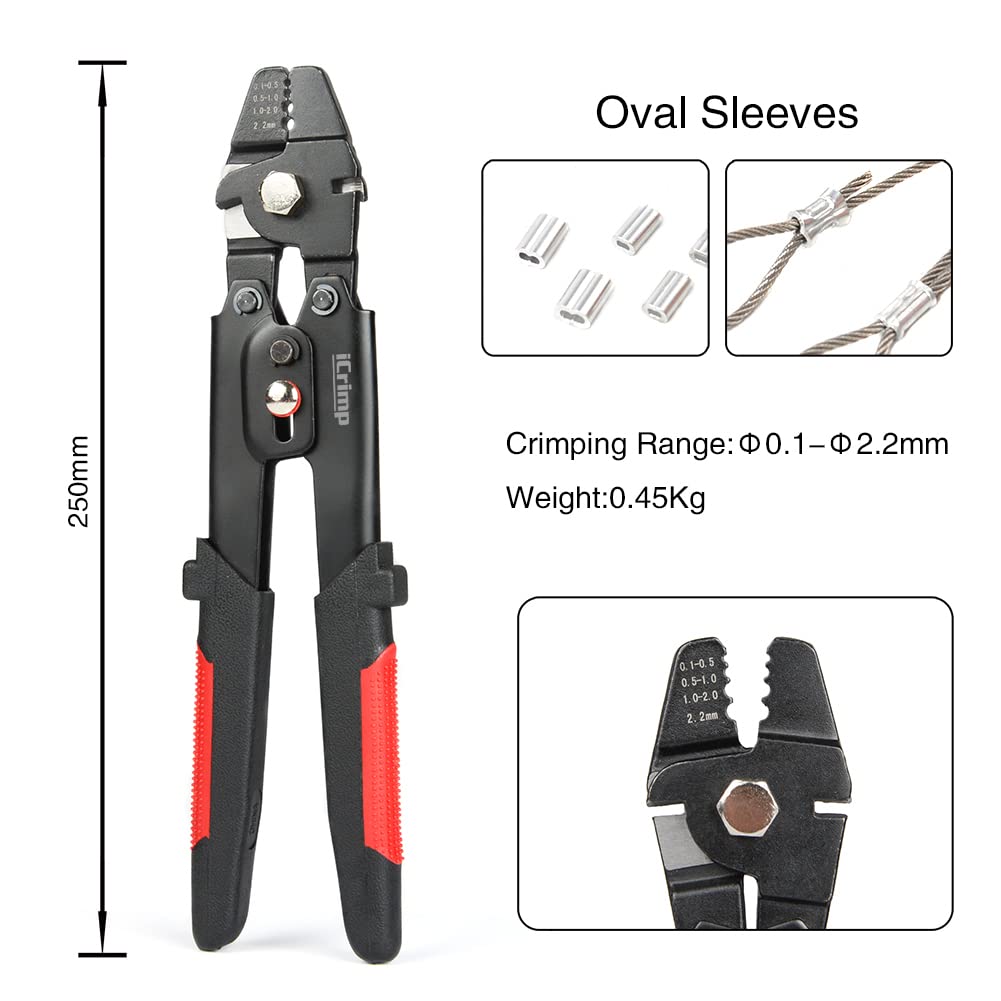 WX-250B Wire Rope Swager for Crimping Fishing Lines Up To 2.2mm