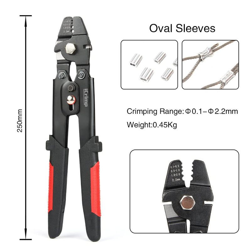 WX-250B Wire Rope Swager for Crimping Fishing Lines Up To 2.2mm Wire Rope Swaging Tools iCrimp