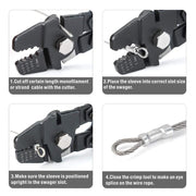 WX-250B Wire Rope Swager for Crimping Fishing Lines Up To 2.2mm Wire Rope Swaging Tools iCrimp