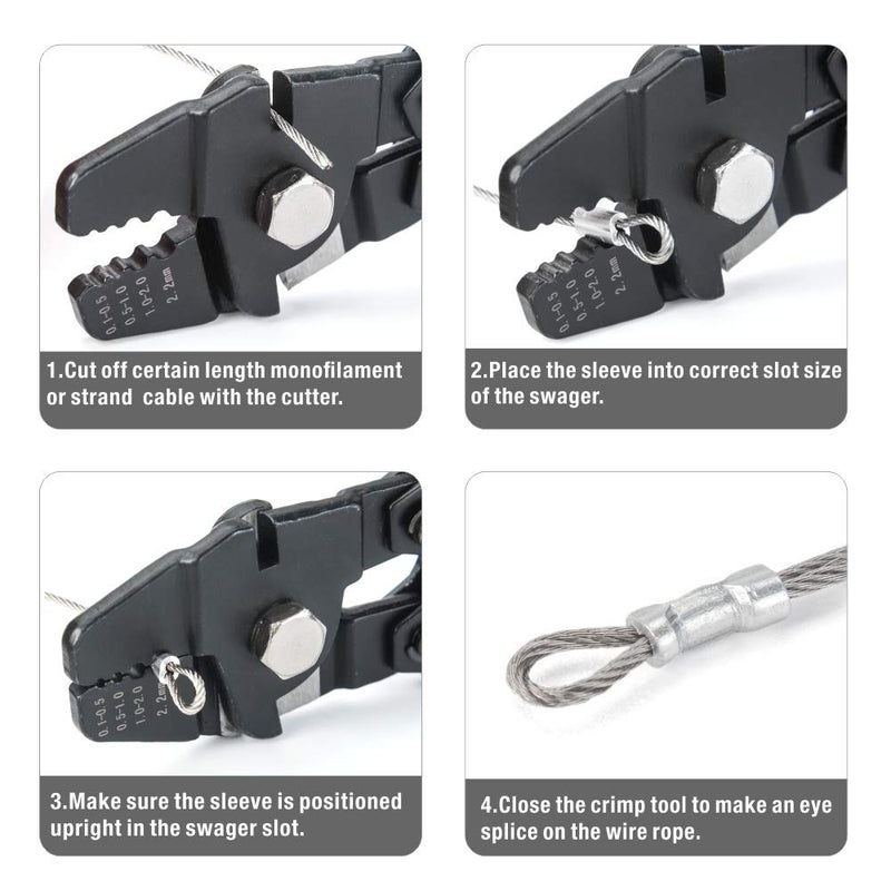 WX-250B Wire Rope Swager for Crimping Fishing Lines Up To 2.2mm Wire Rope Swaging Tools iCrimp