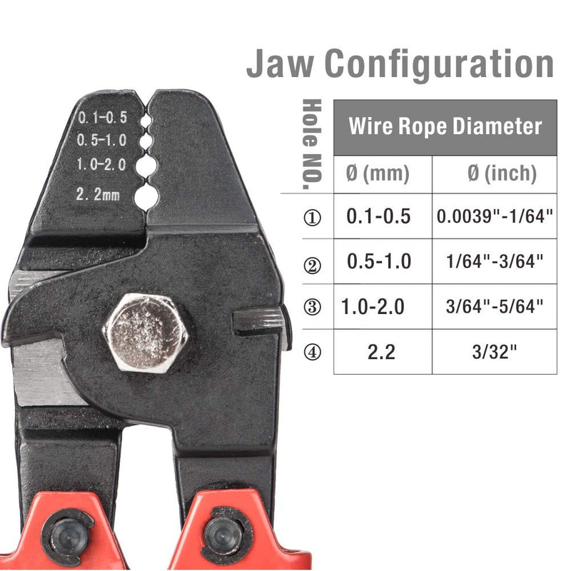 WX-250B Wire Rope Swager for Crimping Fishing Lines Up To 2.2mm Wire Rope Swaging Tools iCrimp