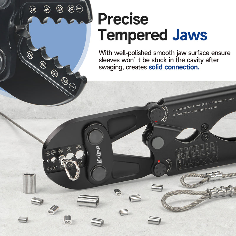 IWS-1608B Wire Rope Crimping Tool for 1/16"to 3/16"