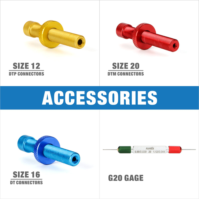 HD-2612D Deutsch Crimper for DT, DTM, DTP Connectors(12-26AWG), Size 20, 16, 12 Solid Contacts, Equivalent to HDT-48-00 Hand Crimping Pliers iCrimp