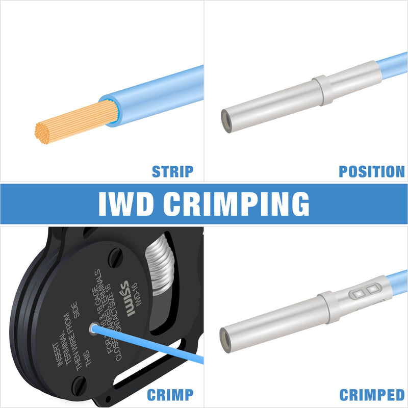 KIT-DC02 Wire Crimping Tool Kit for Deutsch Connectors and Weather Pack Terminals with Connector Removal Tools Hand Crimping Pliers iCrimp