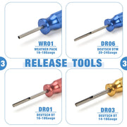 KIT-DC02 Wire Crimping Tool Kit for Deutsch Connectors and Weather Pack Terminals with Connector Removal Tools Hand Crimping Pliers iCrimp