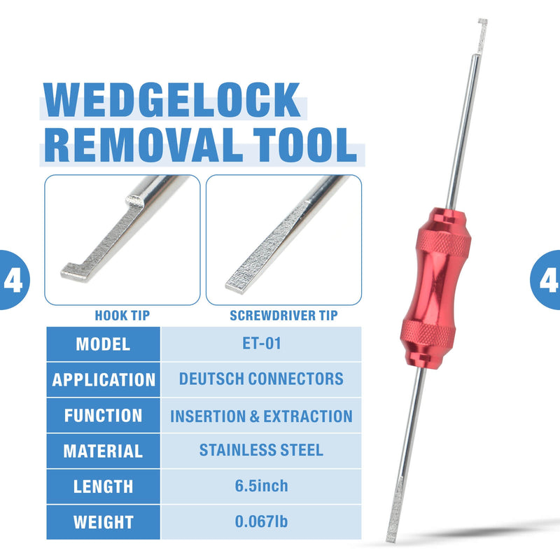 KIT-DC02 Wire Crimping Tool Kit for Deutsch Connectors and Weather Pack Terminals with Connector Removal Tools Hand Crimping Pliers iCrimp