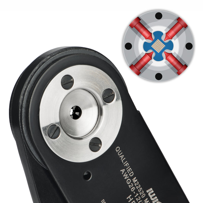 HD-2612 Deutsch Crimping Tool with Mountable Locator, for Solid Contacts(Size 12, 16, 20) Deutsch DT, DTM, DTP Connectors, Amphenol AT Pins Hand Crimping Pliers iCrimp
