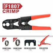 IWS-1234PSK Tool Set ASTM F1807 1/2 and 3/4-inch Dual PEX Crimper w/Copper Rings,PEX Cutter and Gauge PEX Pipe Tools iCrimp