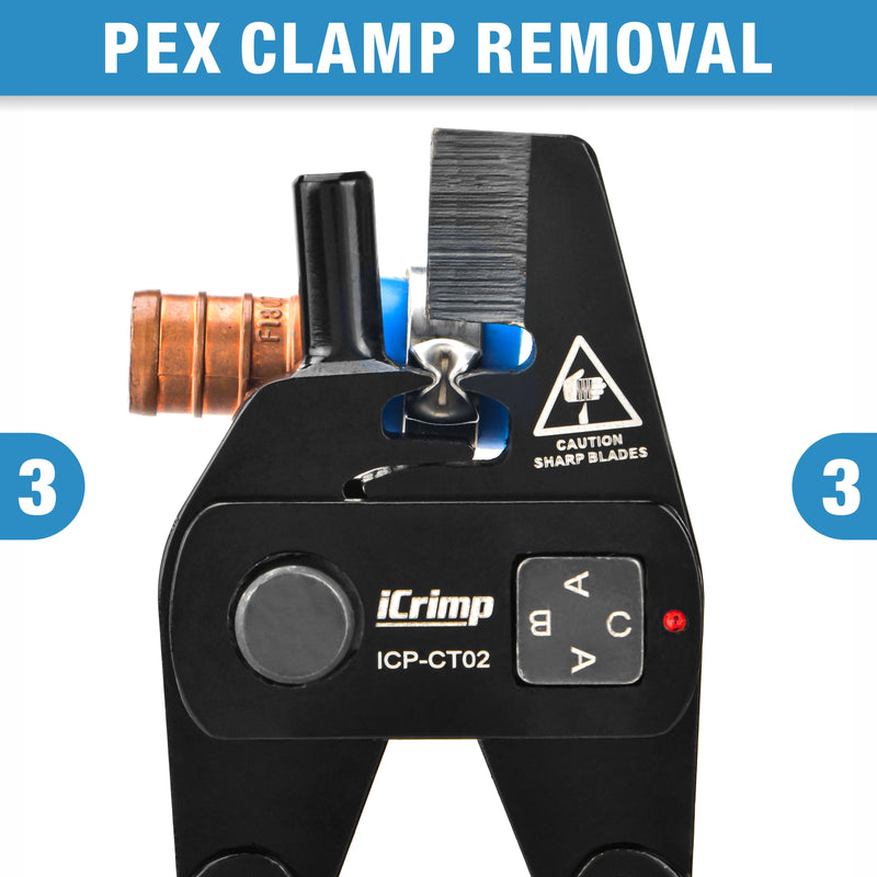ICP-CT02 PEX Removal Tool for 1/2-in, 3/4-in, 1-in PEX Copper Crimp Rings & Stainless Steel Clamps PEX Pipe Tools iCrimp