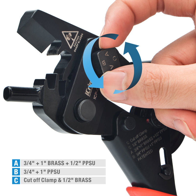 ICP-CT02 PEX Removal Tool for 1/2-in, 3/4-in, 1-in PEX Copper Crimp Rings & Stainless Steel Clamps PEX Pipe Tools iCrimp