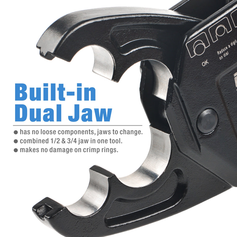 IWS-1234C KIT-1/2"&3/4" Angel Combo PEX Pipe Crimping Tool kit- Portable Case PEX Pipe Tools iCrimp