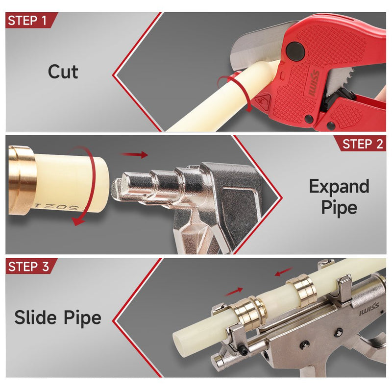 SL-1225 Axial Sliding tool and inserts (12, 16, 20, 25mm) Axial pressing tool for PEX pipe PEX Pipe Tools IWISS TOOLS