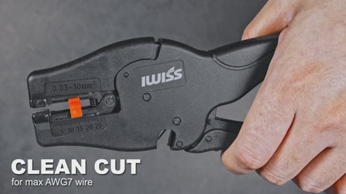 IWS-D10 Wire Stripper with built-in Cutter, Multifunctional Wire Stripping Tool&Cutting Tool for 0.03-10mm2 Cable Stripper & Wire Cutters iCrimp