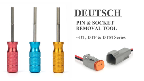 ‎IWS-123D Deutsch Contact Removal Tools, DT Series, Terminal Extraction Tool Kit for Deutsch Solid Contacts, 14 to 24 Gauge, 3 Pieces Insertion & Removal Tools IWISS