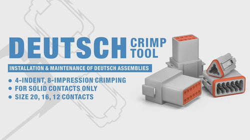 HD-2612 Deutsch Crimping Tool with Mountable Locator, for Solid Contacts(Size 12, 16, 20) Deutsch DT, DTM, DTP Connectors, Amphenol AT Pins Hand Crimping Pliers iCrimp