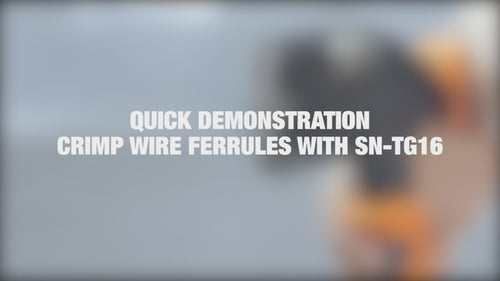 SN-TG16 Square Ratchet Crimper for End Sleeves and Ferrules 0.25-16mm2 AWG 24-6 Hand Crimping Pliers iCrimp