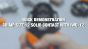 IWD-12 Closed Barrel Crimper 4 Way Indent,8 Impression Type for Deutsch Solid Contacts gage 12 Hand Crimping Pliers iCrimp